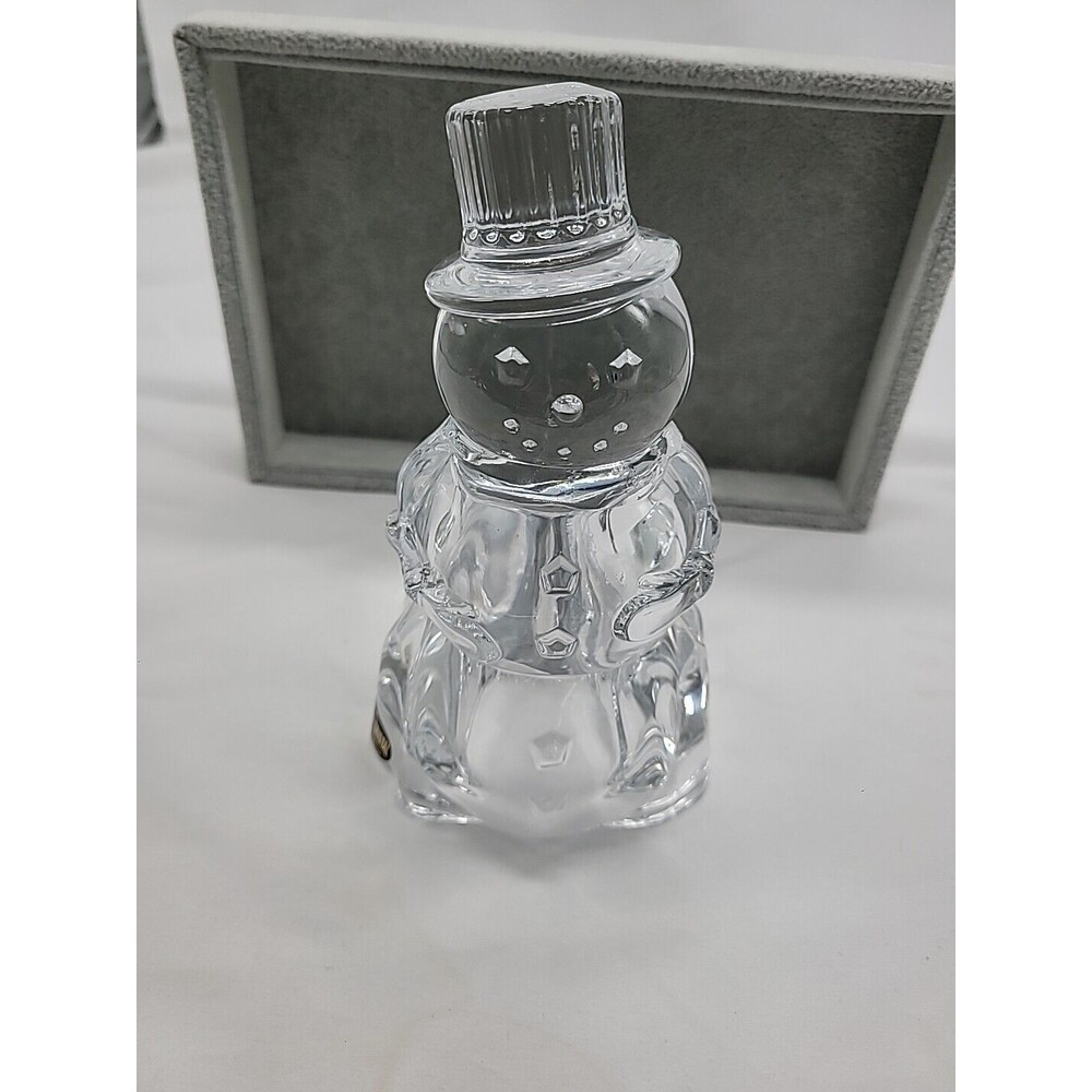 DePlomo Crystal Snowman Tea Light Holder. 7 in Tall Made In USA